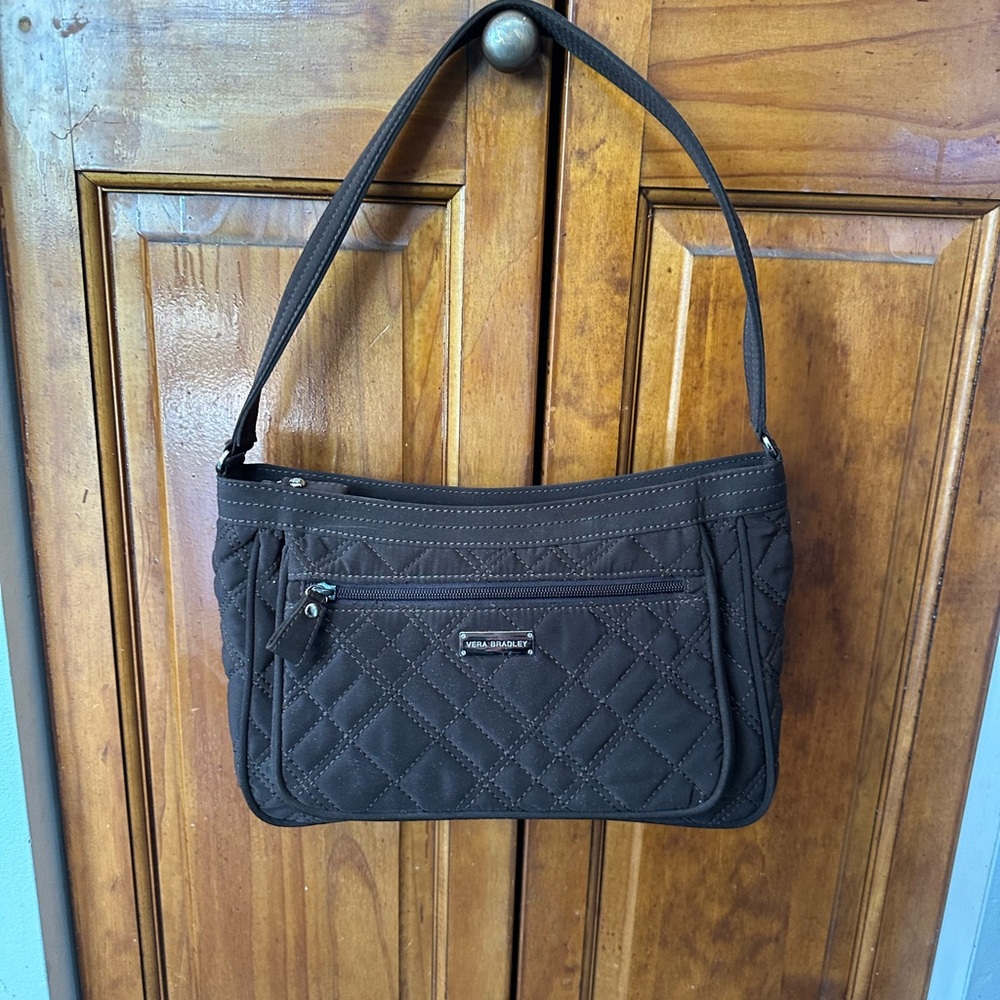 Vera Bradley Brown Quilted Shoulder Bag with Classic Design